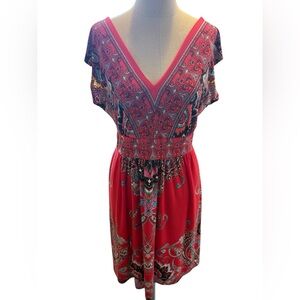 Super Cute and Comfy Red Colorful Dress Size Small